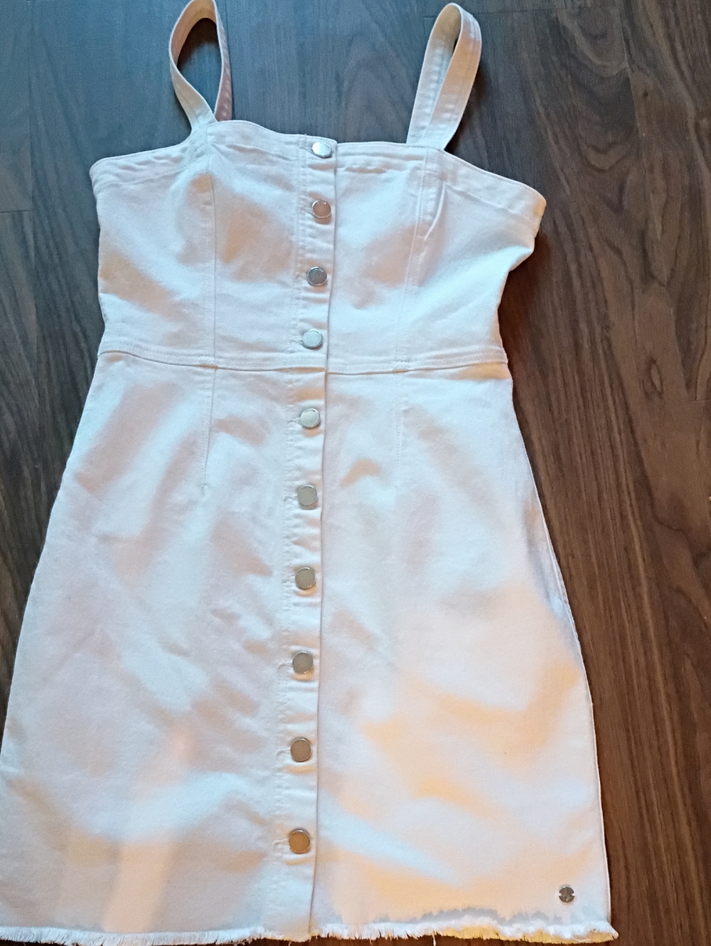 Volcom Cream Button-Front Mini Dress